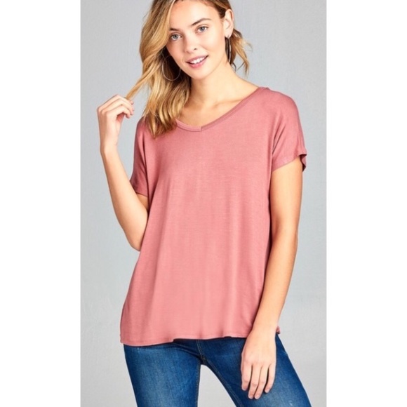 NEW Criss Cross back tunic top - dusty rose - Picture 2 of 3